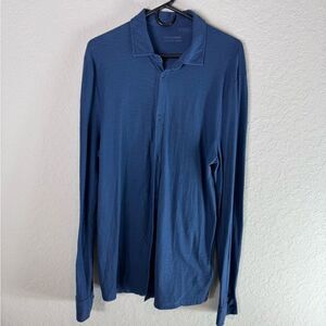 Falconeri Mens Old Dyed Jersey Button Down 100% Cotton Shirt Size L50